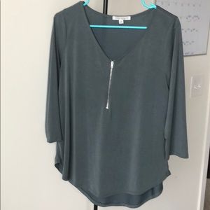 Seafoam 3/4 sleeve with zipper front